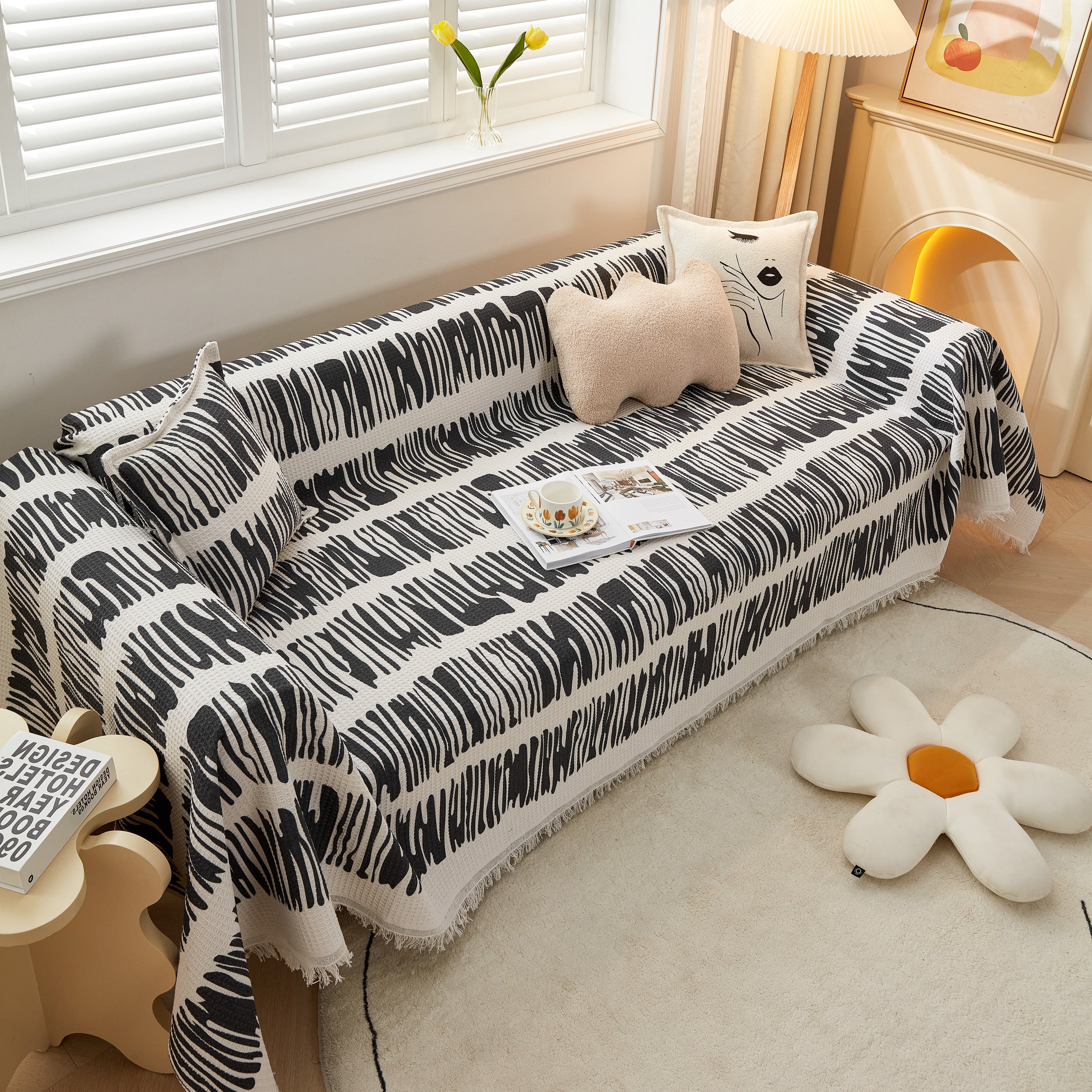 Couch Cover For Most Shape Sofas, Waffle Lattice Sofa Cover Throw, Washable Furniture Covers For Pets