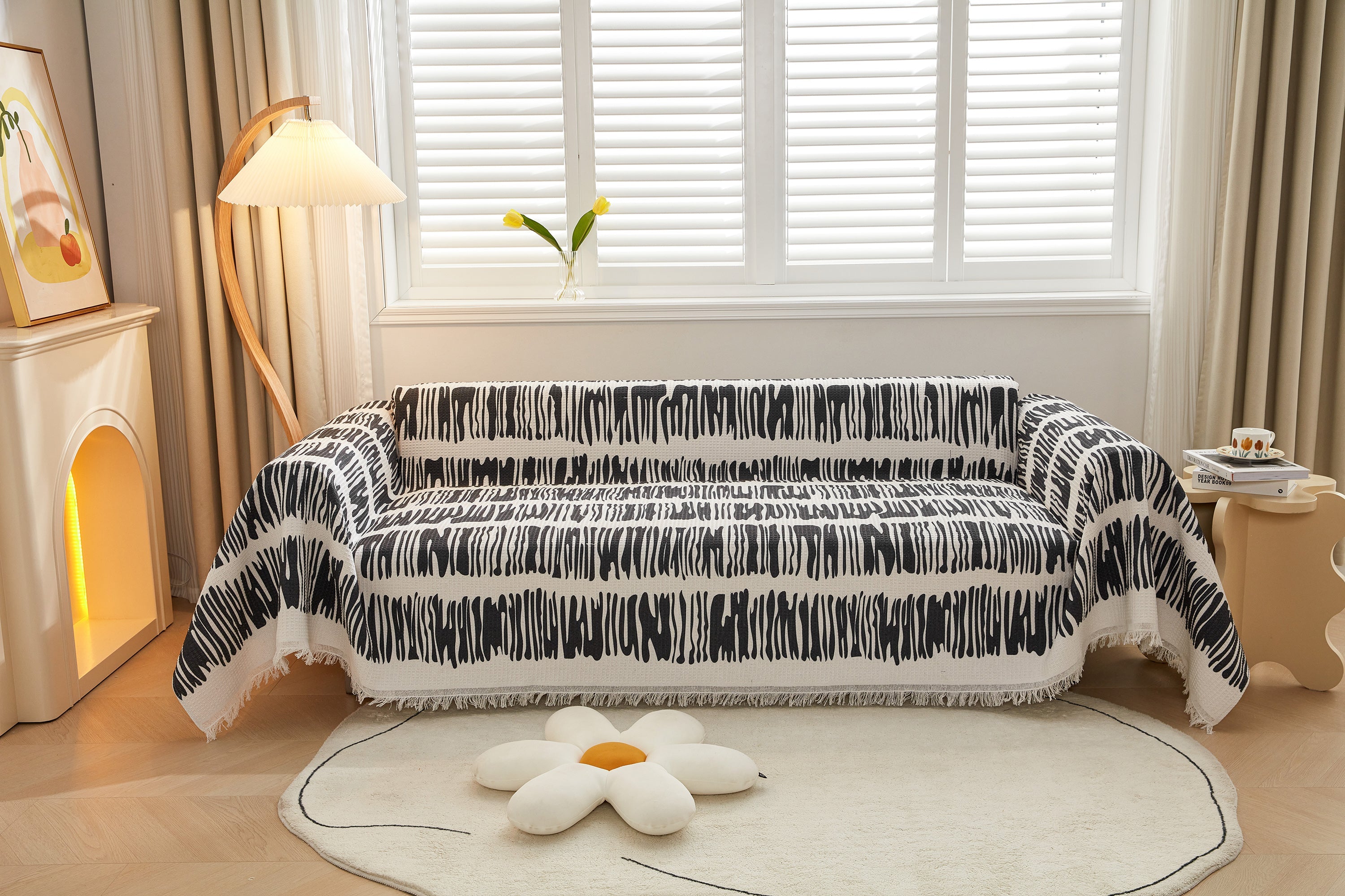 Couch Cover For Most Shape Sofas, Waffle Lattice Sofa Cover Throw, Washable Furniture Covers For Pets