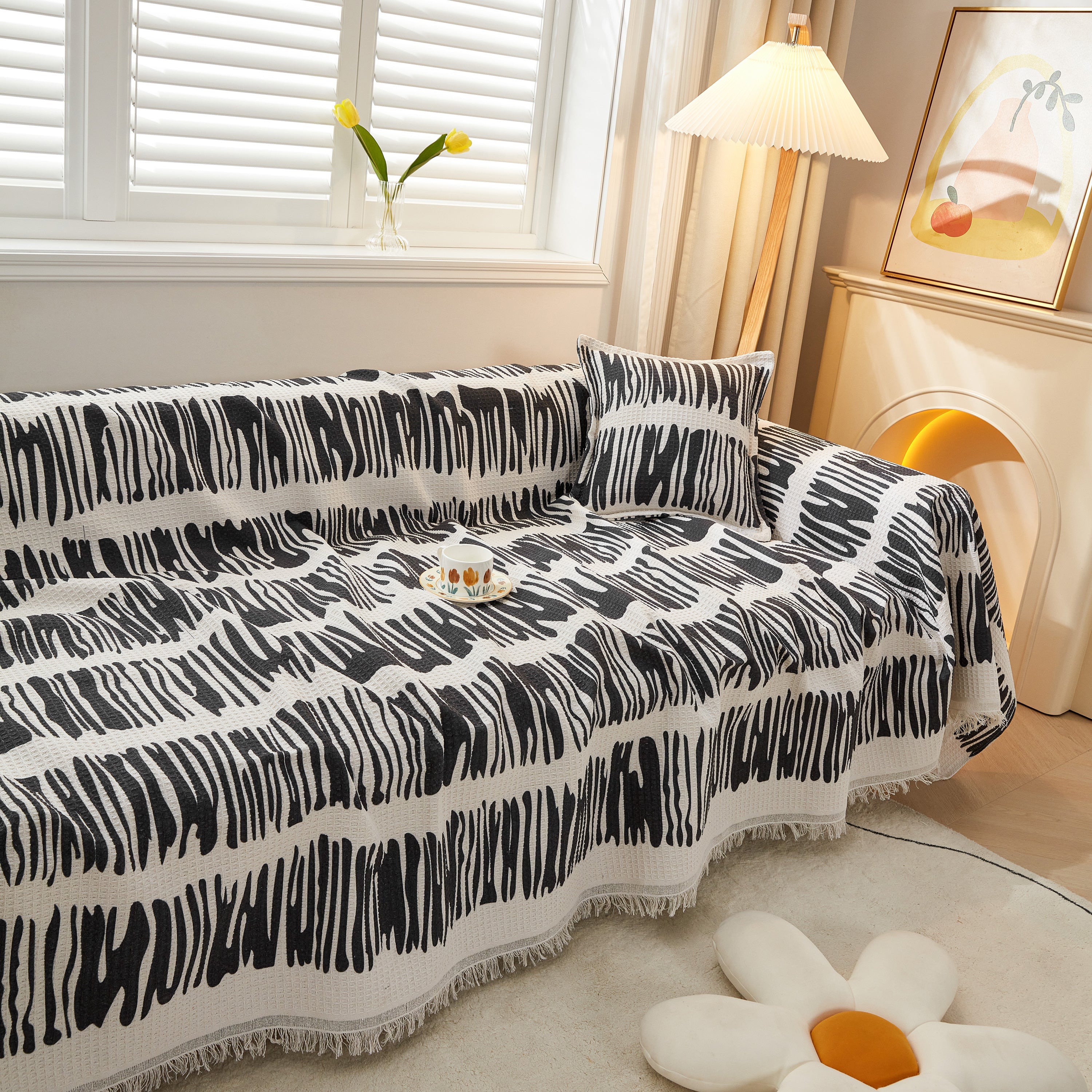 Couch Cover For Most Shape Sofas, Waffle Lattice Sofa Cover Throw, Washable Furniture Covers For Pets