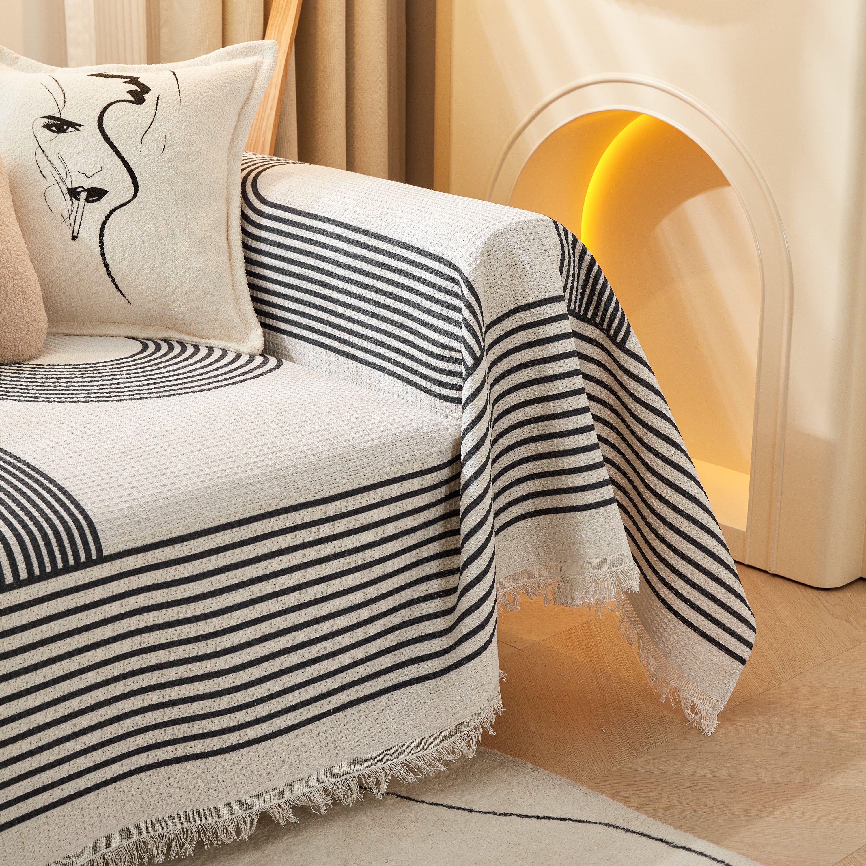 Couch Cover For Most Shape Sofas, Waffle Lattice Sofa Cover Throw, Washable Furniture Covers For Pets