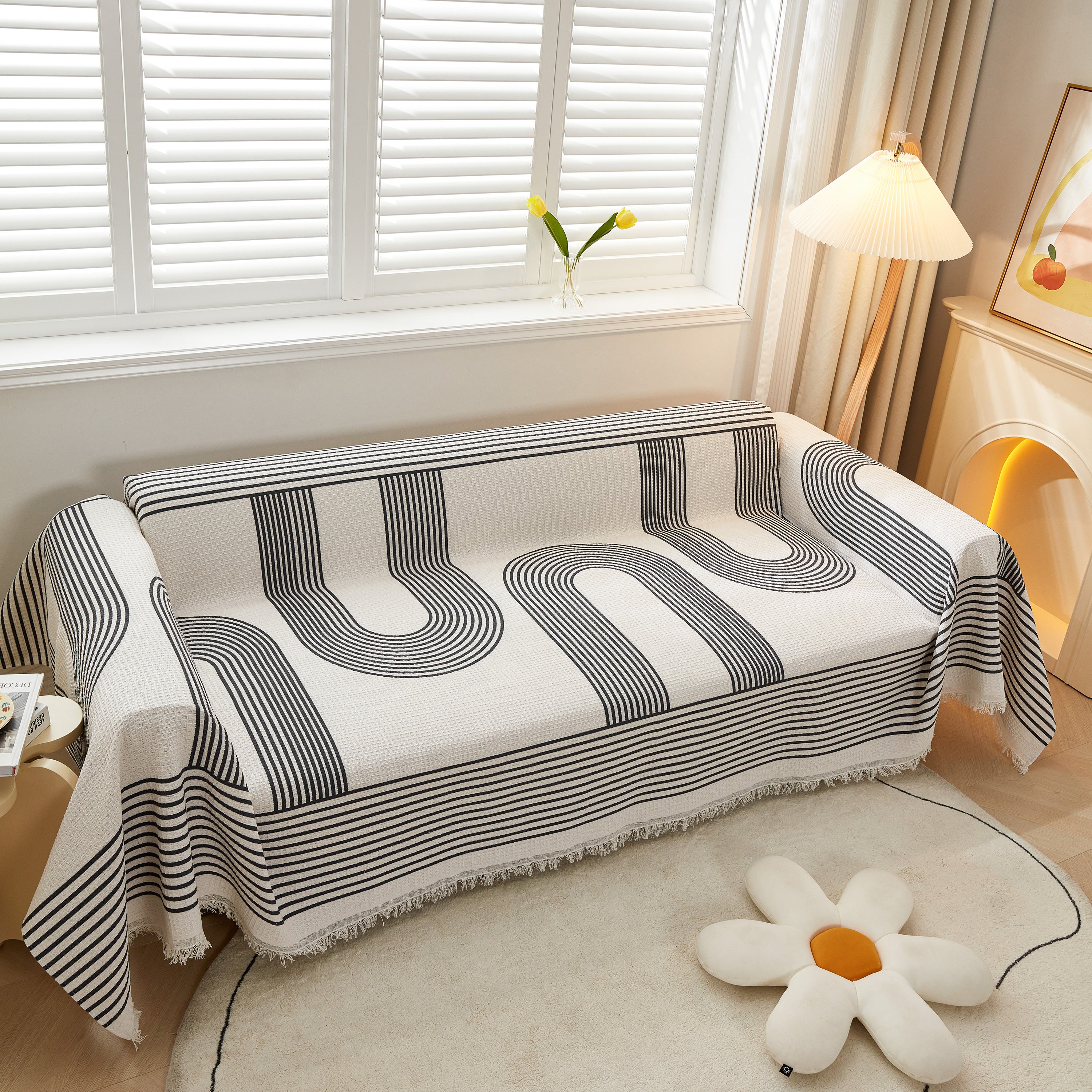 Couch Cover For Most Shape Sofas, Waffle Lattice Sofa Cover Throw, Washable Furniture Covers For Pets