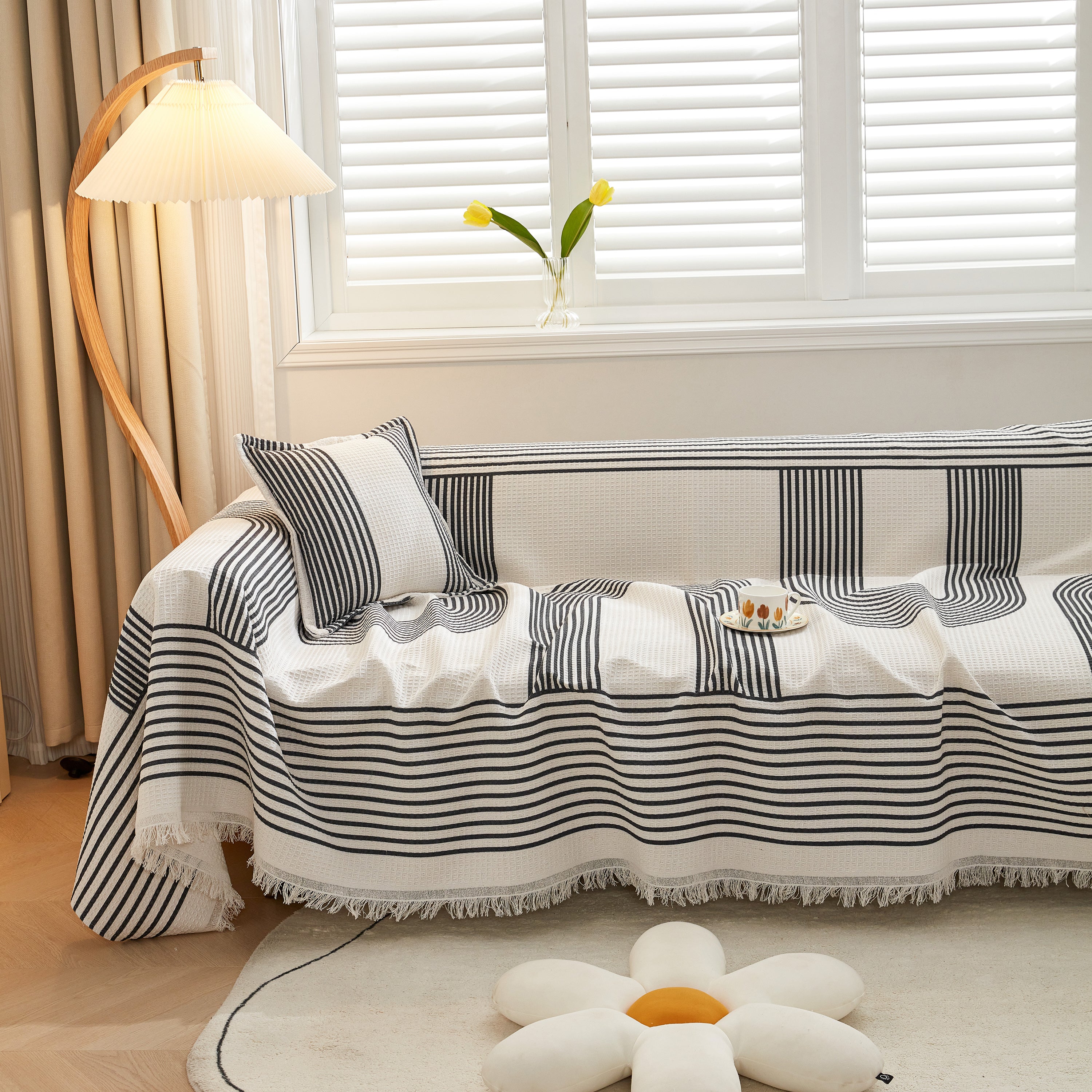 Couch Cover For Most Shape Sofas, Waffle Lattice Sofa Cover Throw, Washable Furniture Covers For Pets