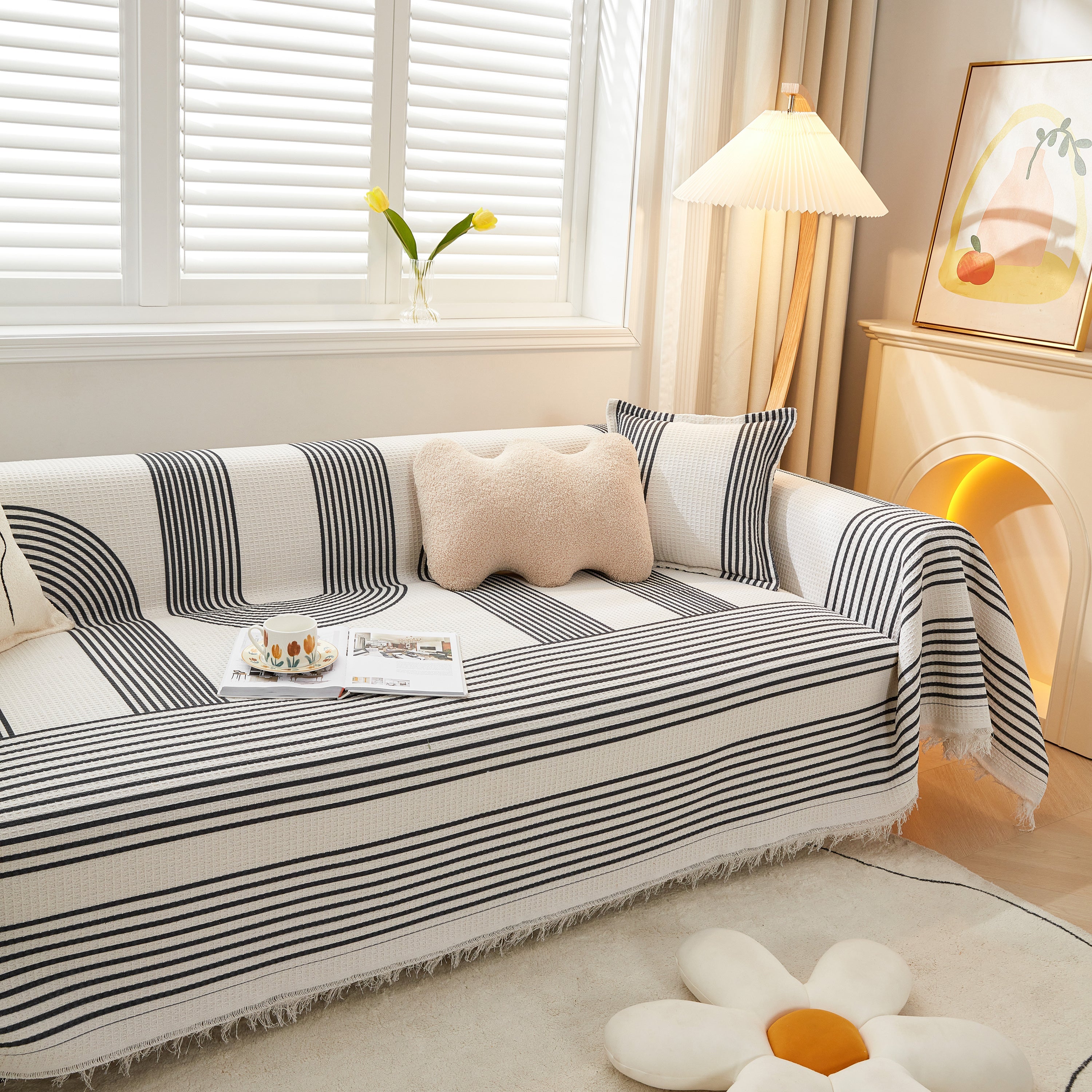 Couch Cover For Most Shape Sofas, Waffle Lattice Sofa Cover Throw, Washable Furniture Covers For Pets