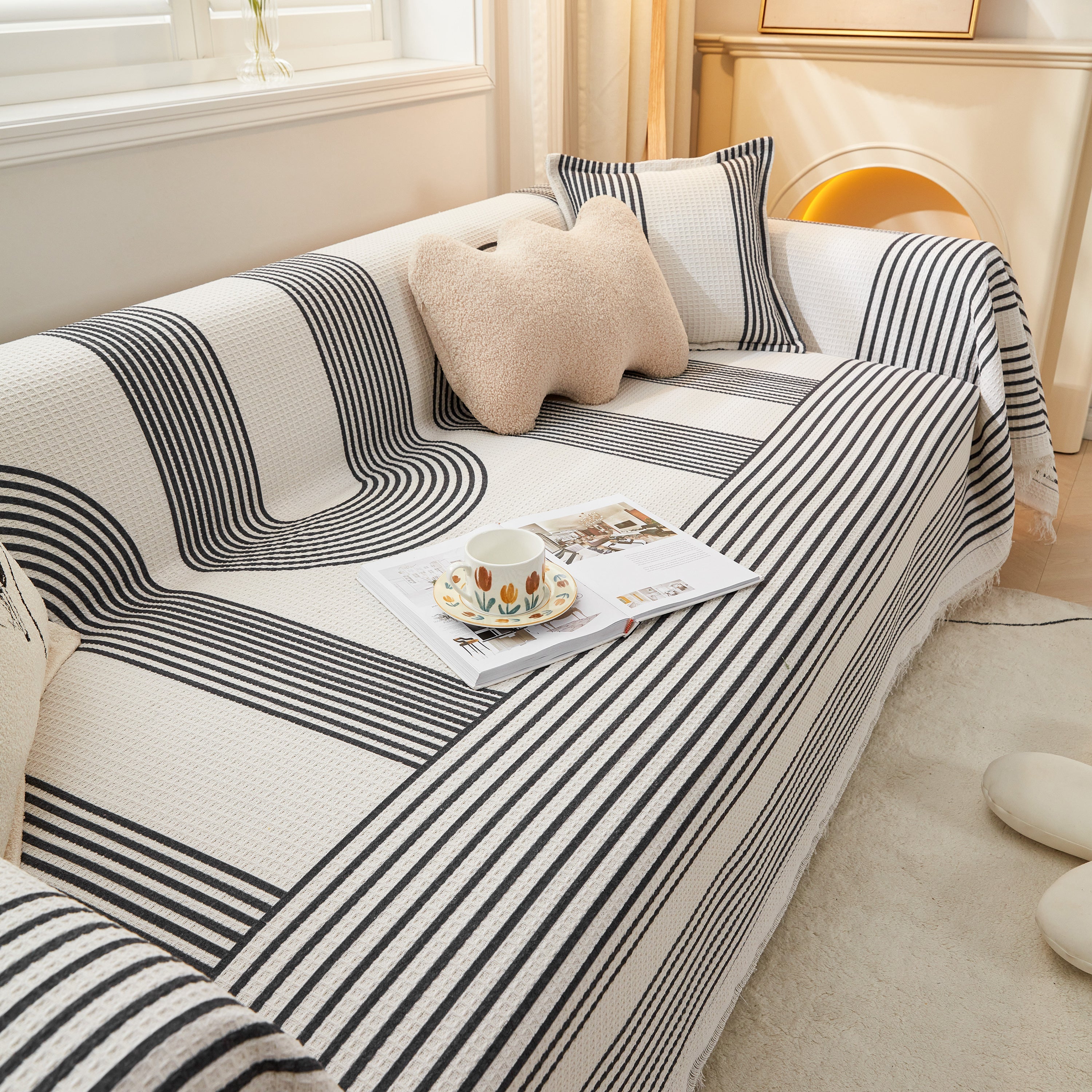 Couch Cover For Most Shape Sofas, Waffle Lattice Sofa Cover Throw, Washable Furniture Covers For Pets