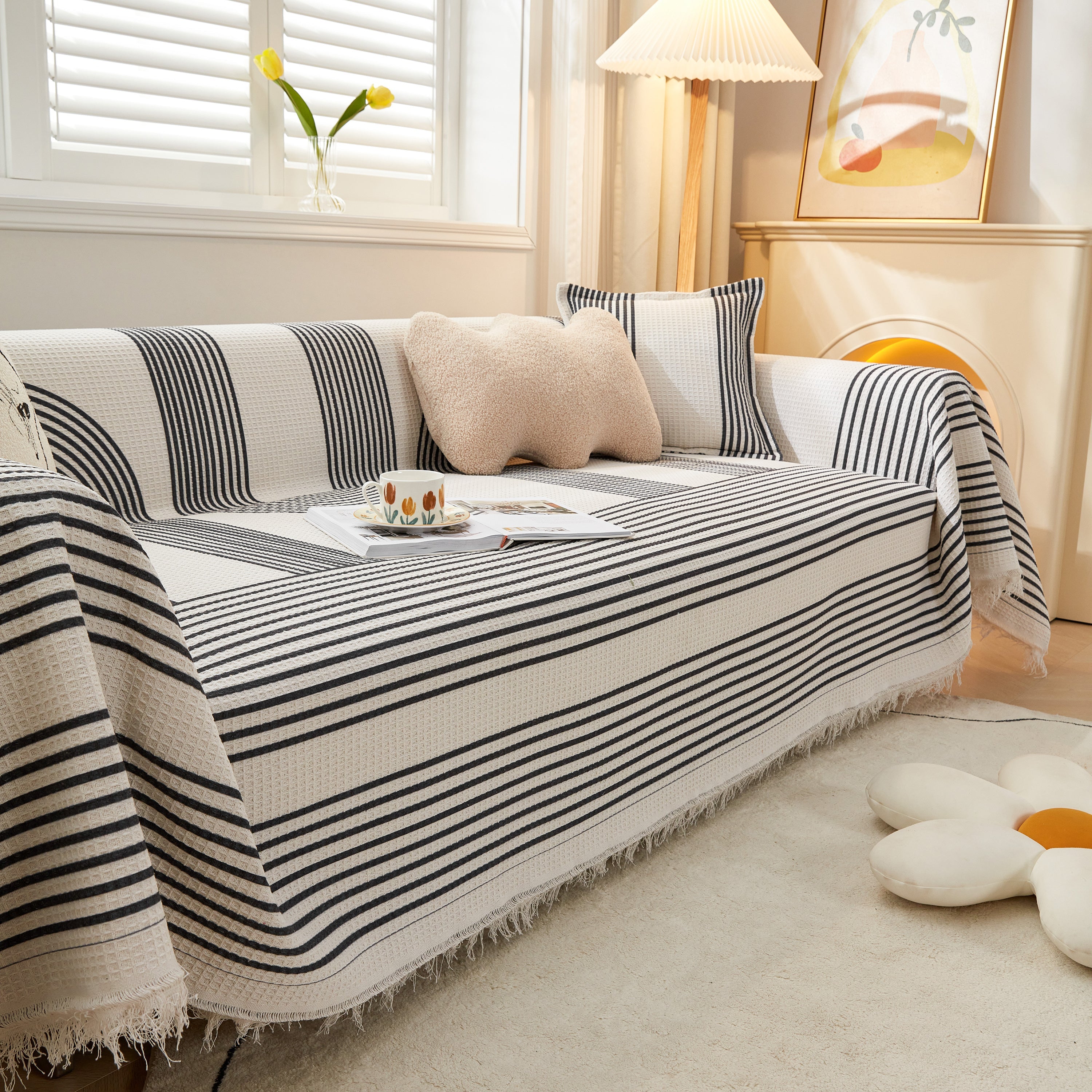 Couch Cover For Most Shape Sofas, Waffle Lattice Sofa Cover Throw, Washable Furniture Covers For Pets