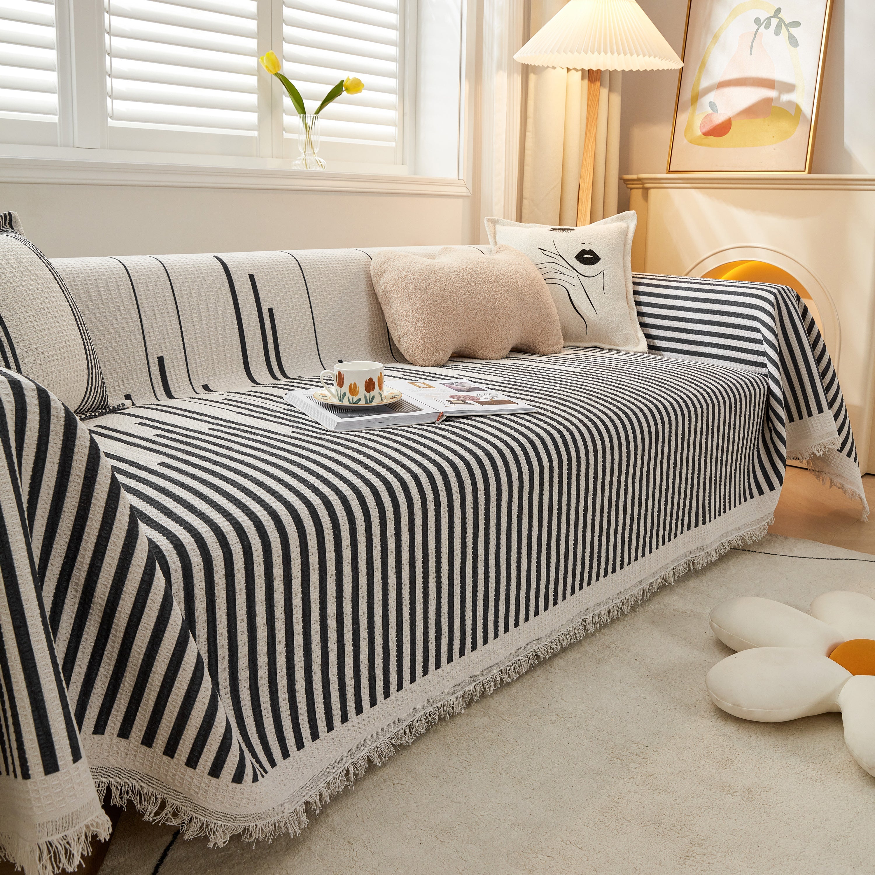 Couch Cover For Most Shape Sofas, Waffle Lattice Sofa Cover Throw, Washable Furniture Covers For Pets