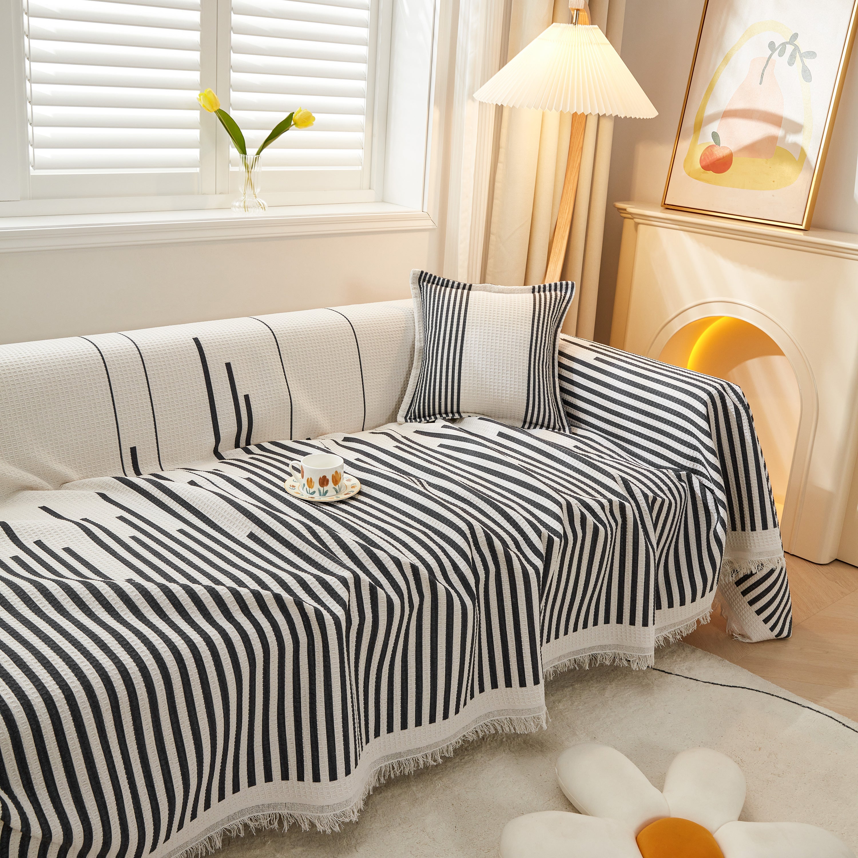 Couch Cover For Most Shape Sofas, Waffle Lattice Sofa Cover Throw, Washable Furniture Covers For Pets