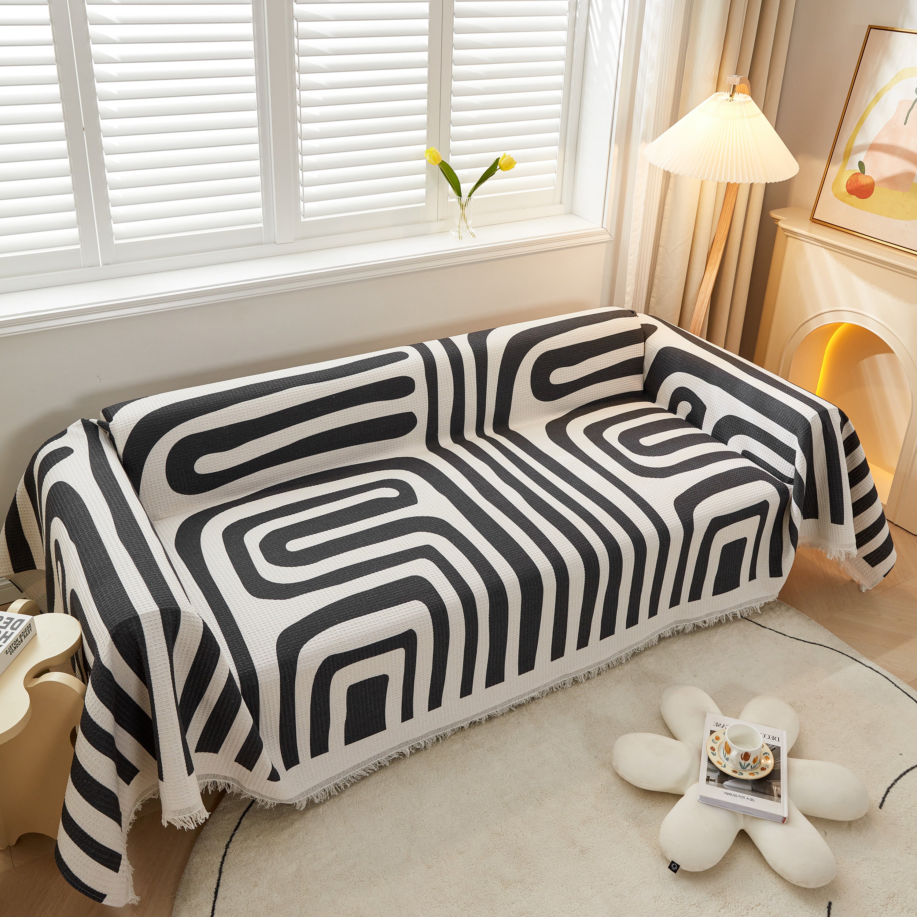 Couch Cover For Most Shape Sofas, Waffle Lattice Sofa Cover Throw, Washable Furniture Covers For Pets