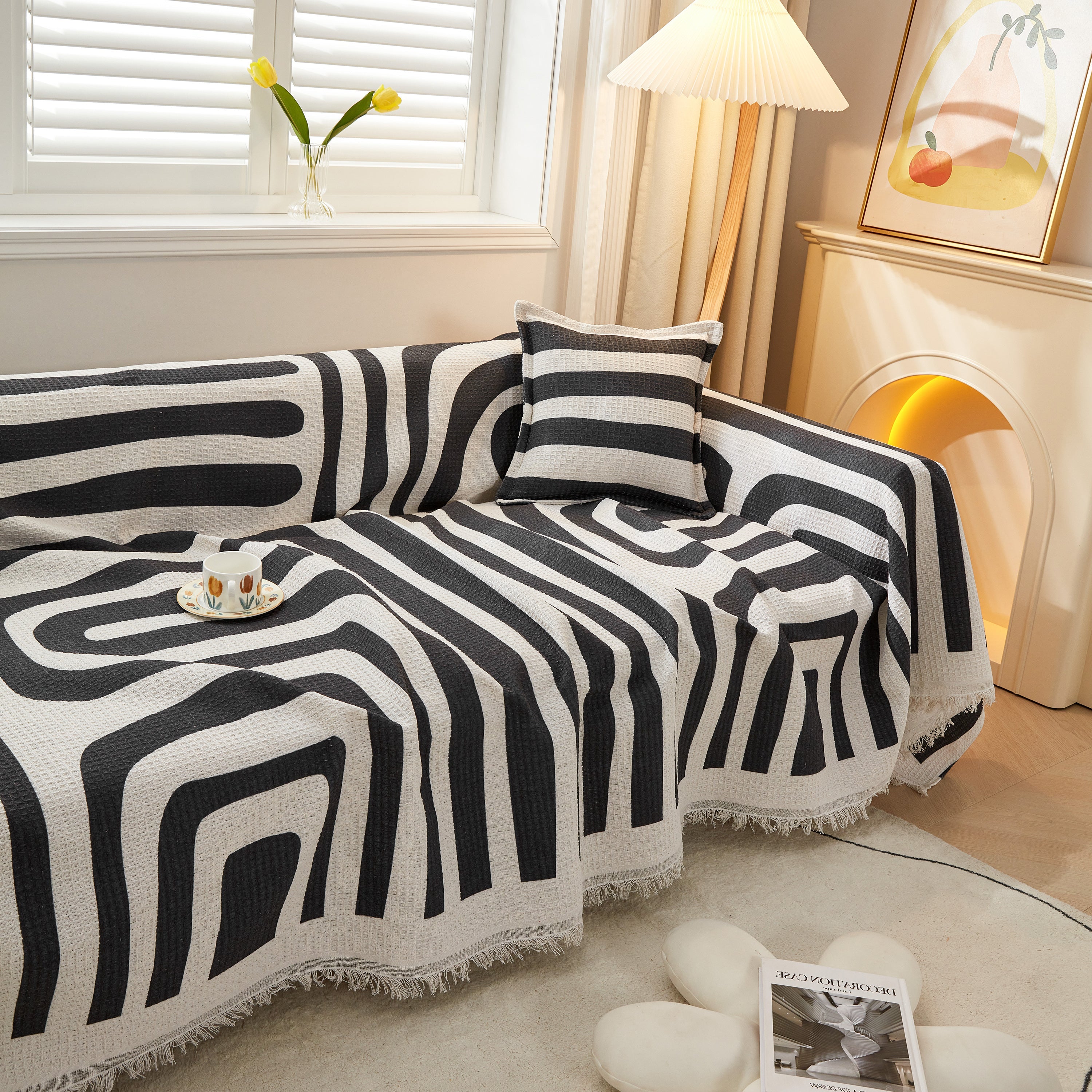 Couch Cover For Most Shape Sofas, Waffle Lattice Sofa Cover Throw, Washable Furniture Covers For Pets