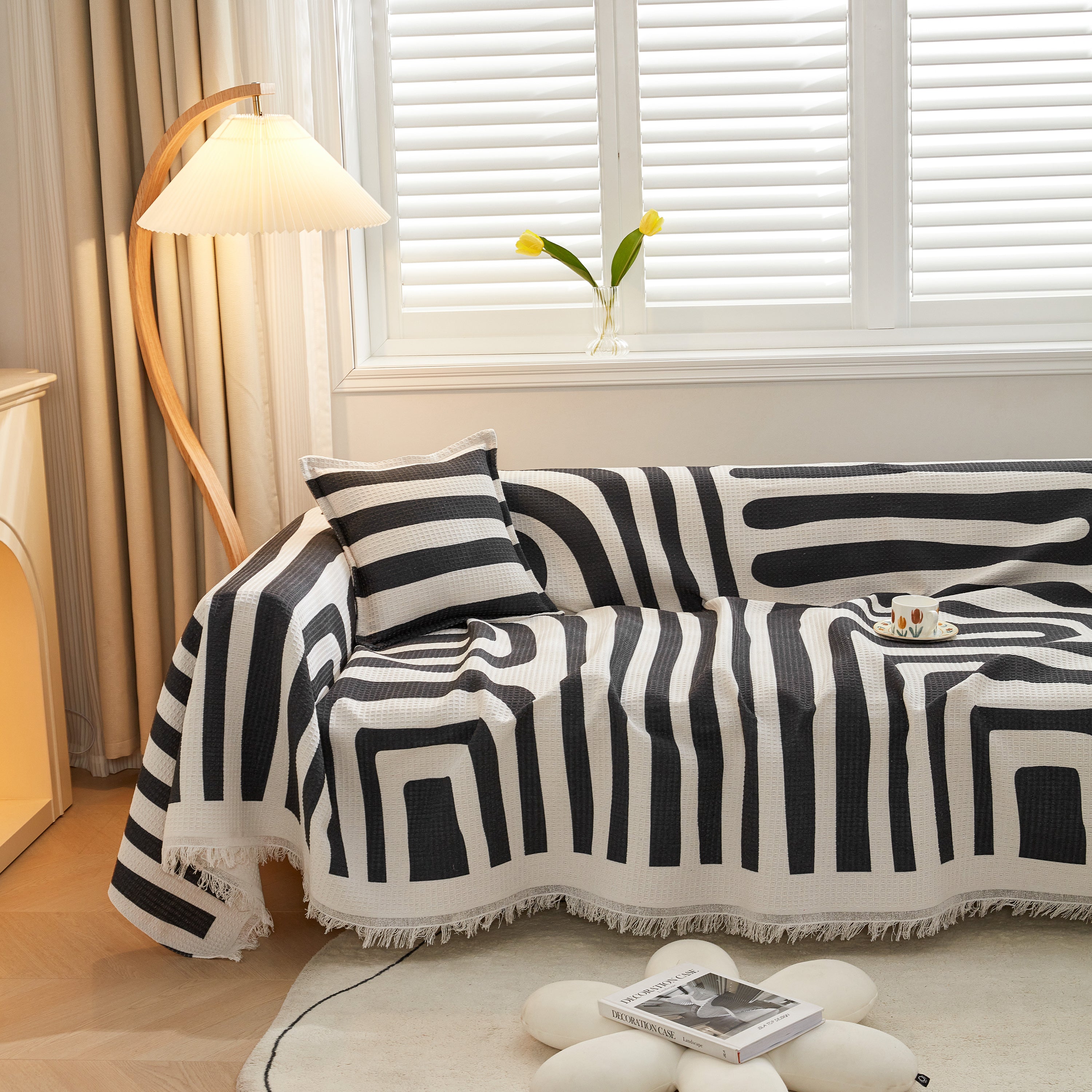 Couch Cover For Most Shape Sofas, Waffle Lattice Sofa Cover Throw, Washable Furniture Covers For Pets