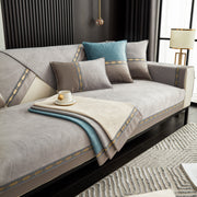 Luxury 3d Embossed Velvet Sofa Cover Anti Slip Plush Cushion Slipcover For Living Room