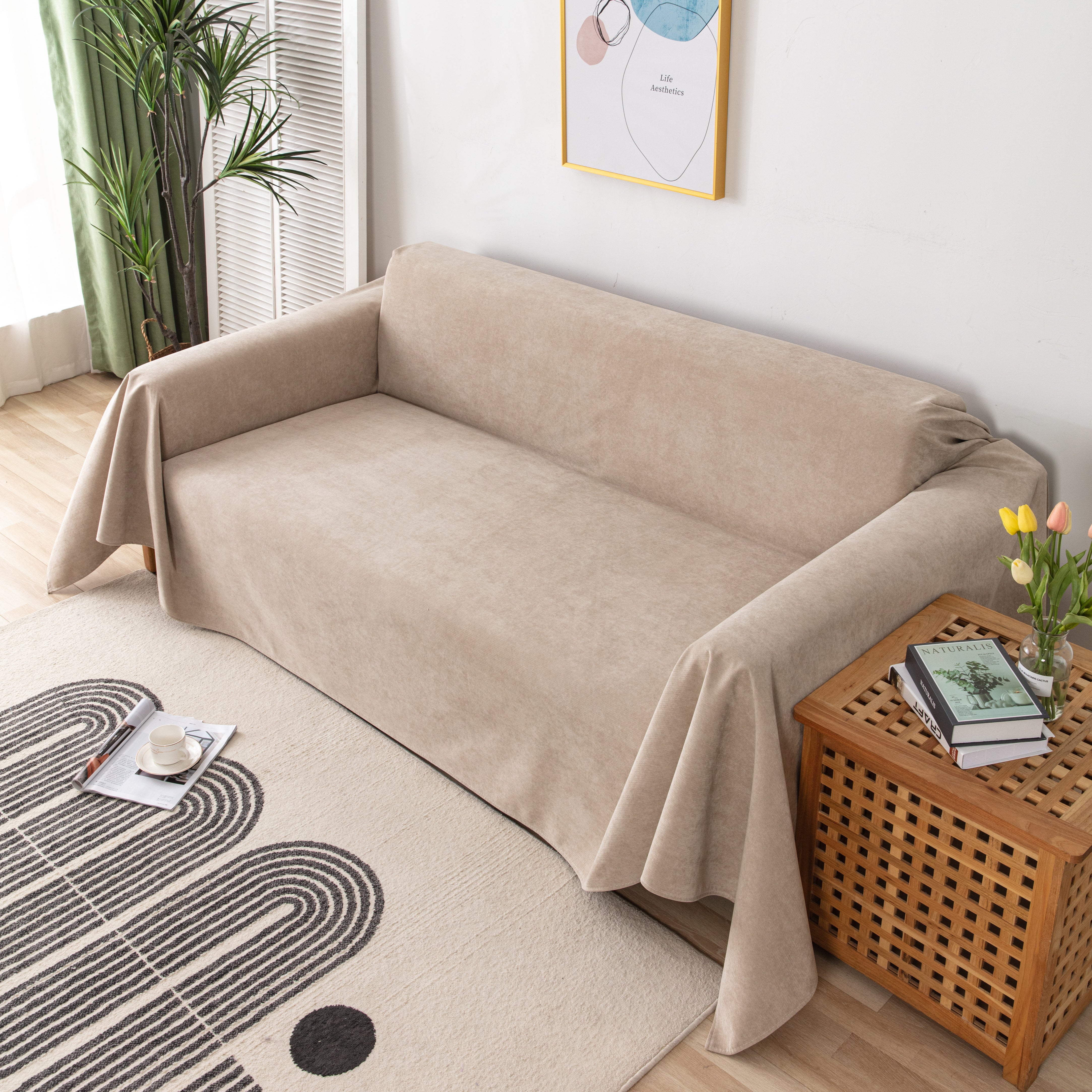 Waterproof Scratch-resistant Furniture Covers For Pets, Non-slip Couch Cover Throw