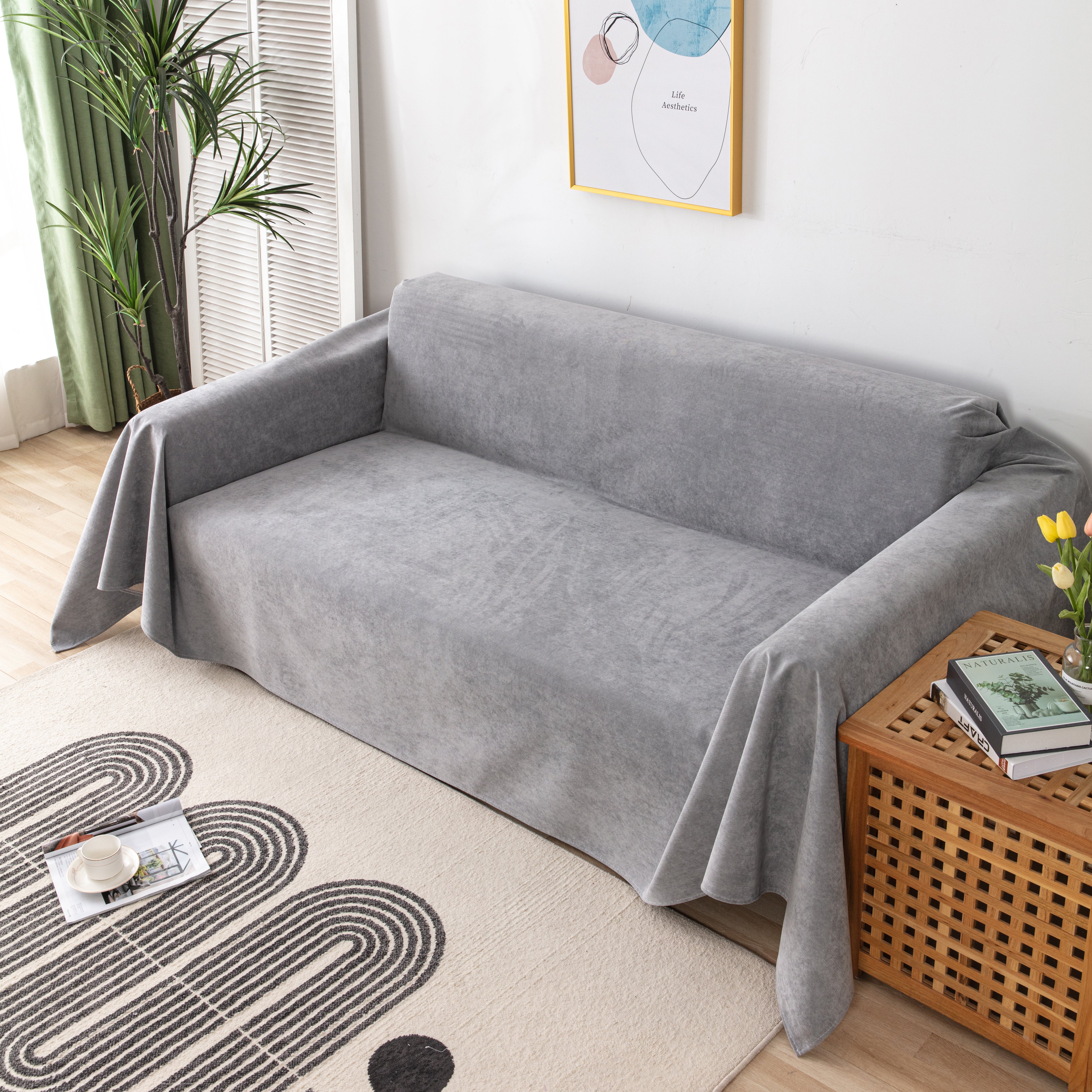 Waterproof Scratch-resistant Furniture Covers For Pets, Non-slip Couch Cover Throw