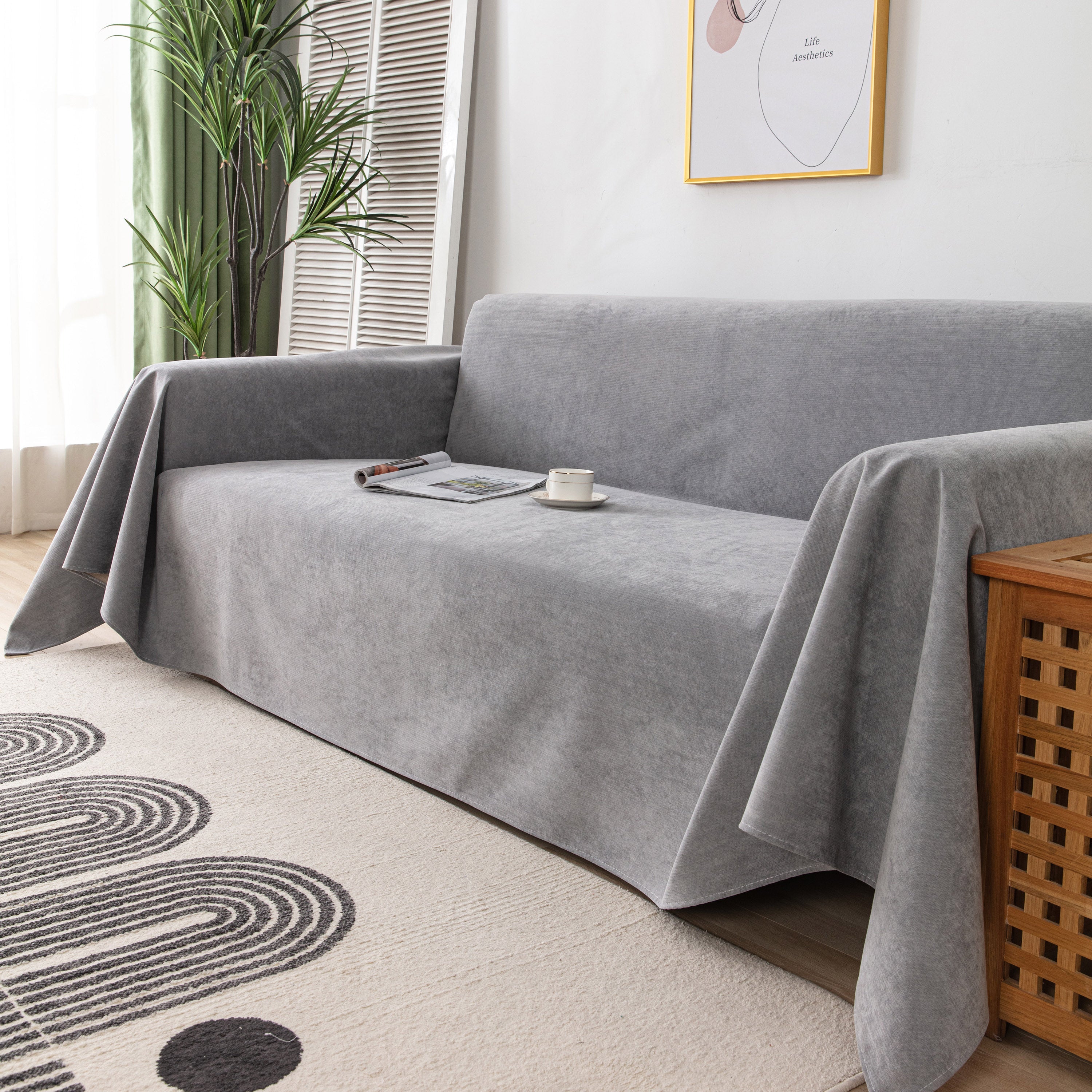 Waterproof Scratch-resistant Furniture Covers For Pets, Non-slip Couch Cover Throw