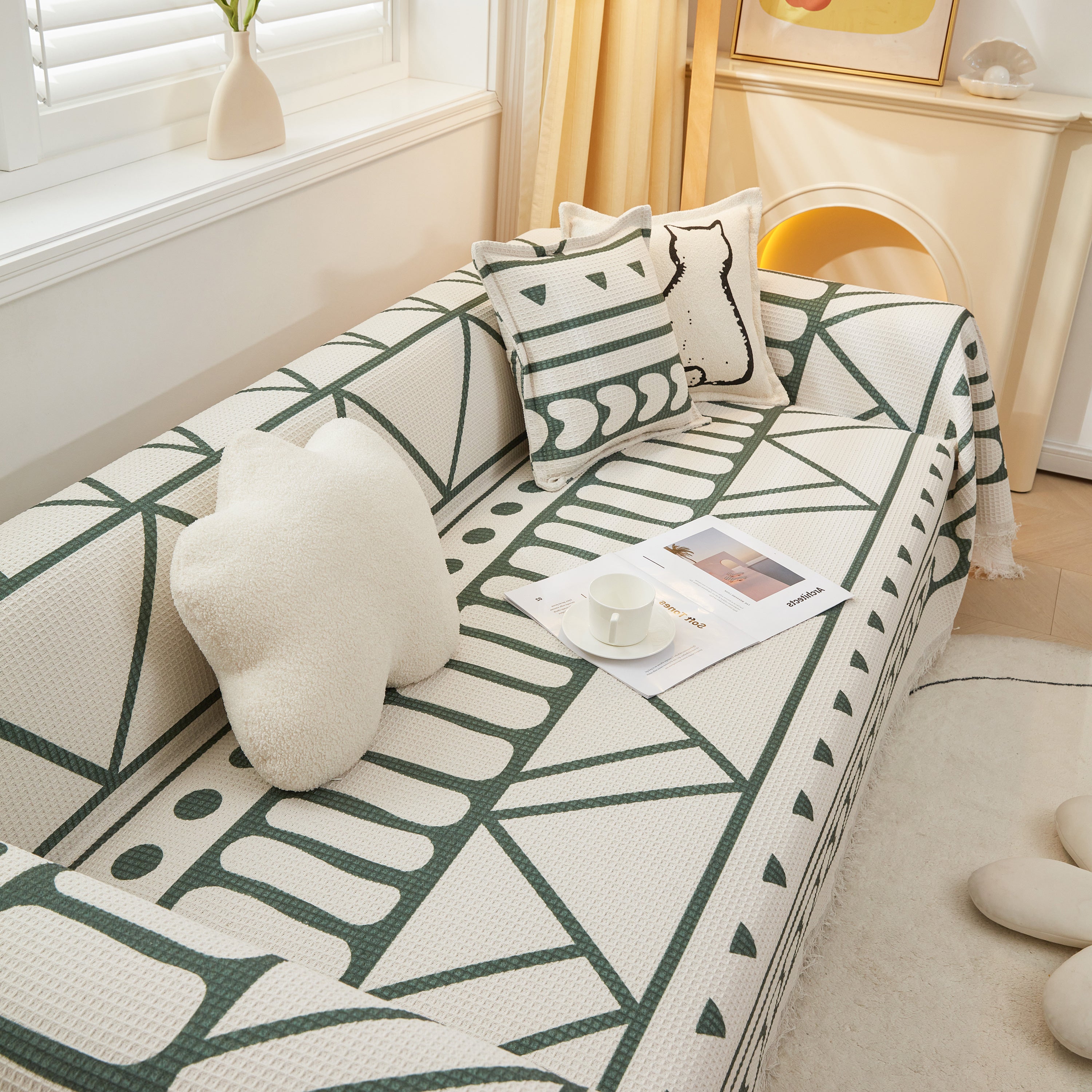Large Couch Cover Throw, L Shape Sofa Cover For Sectional Couch Pet Friendly Furniture Protector