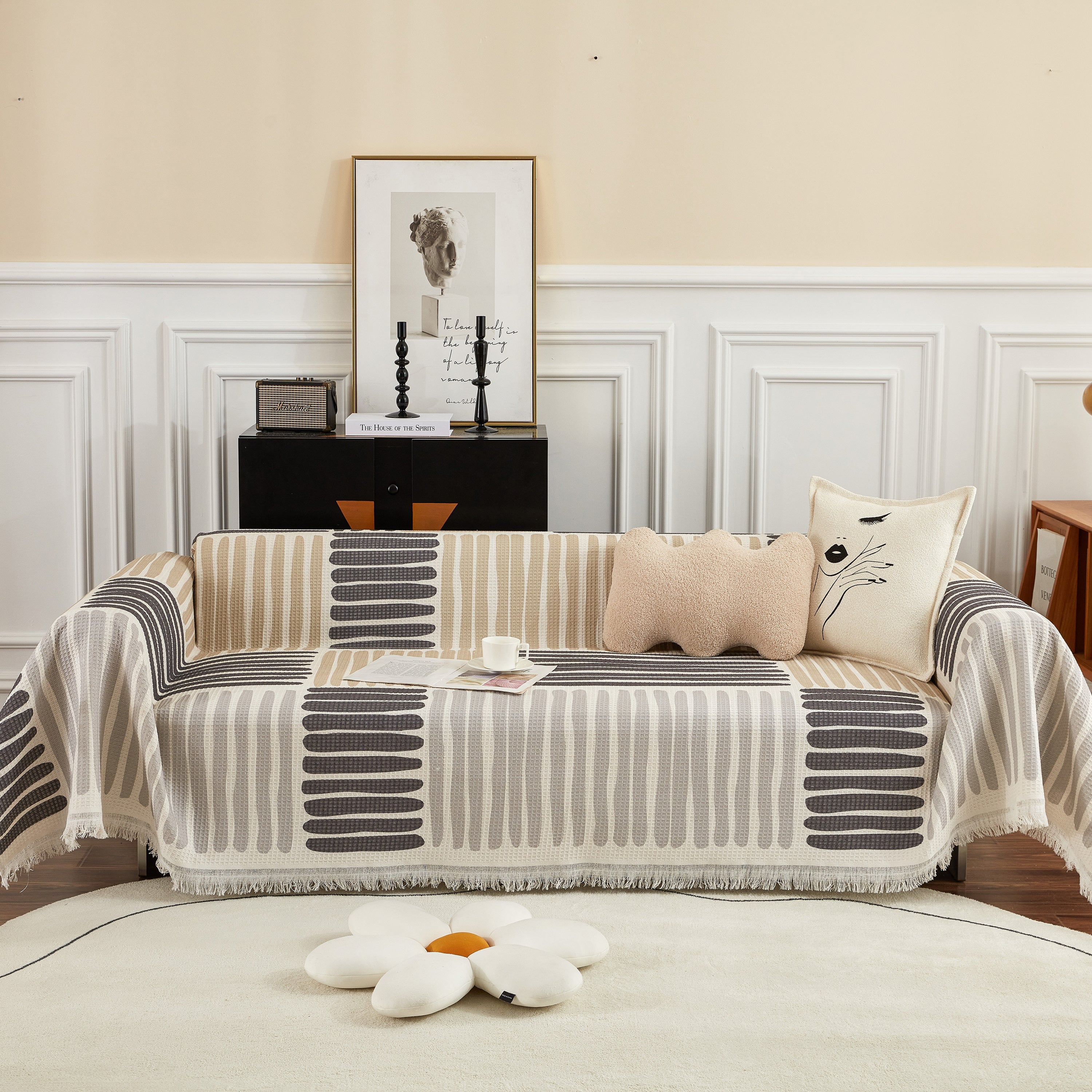 Cotton Sofa Blanket Cover, Throw Blanket Couch Protector, Extra Large Blanket To Cover Couch
