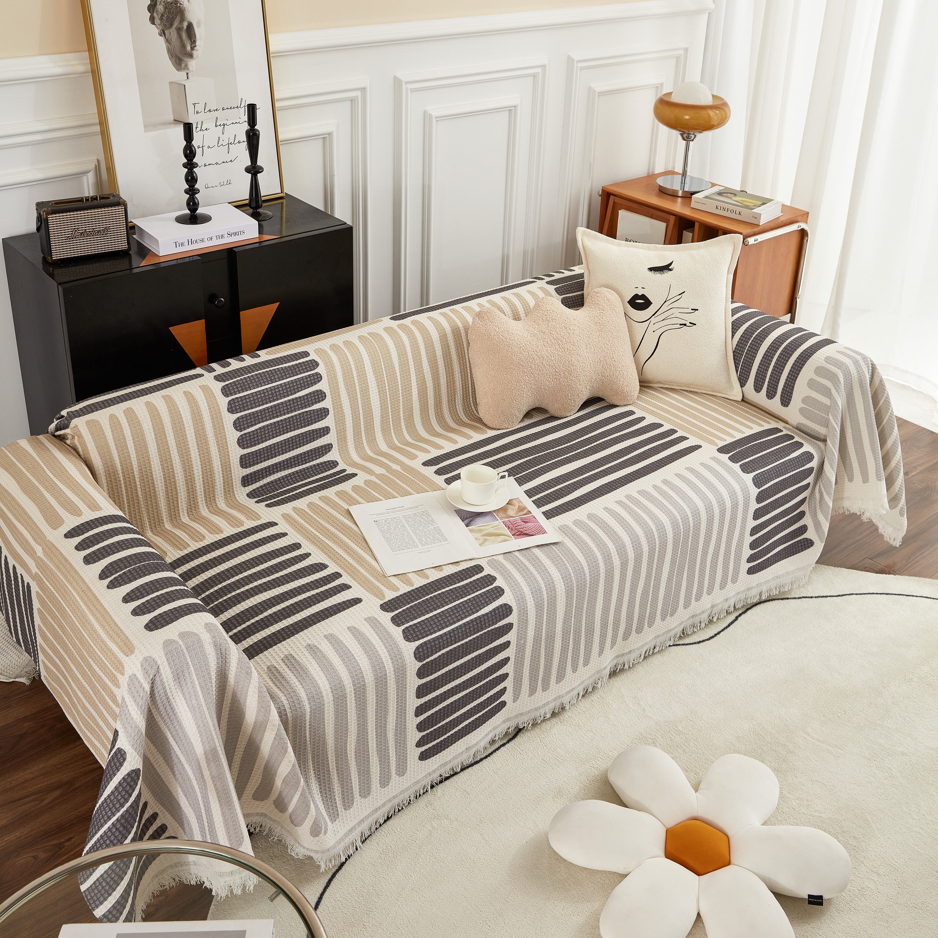 Cotton Sofa Blanket Cover, Throw Blanket Couch Protector, Extra Large Blanket To Cover Couch