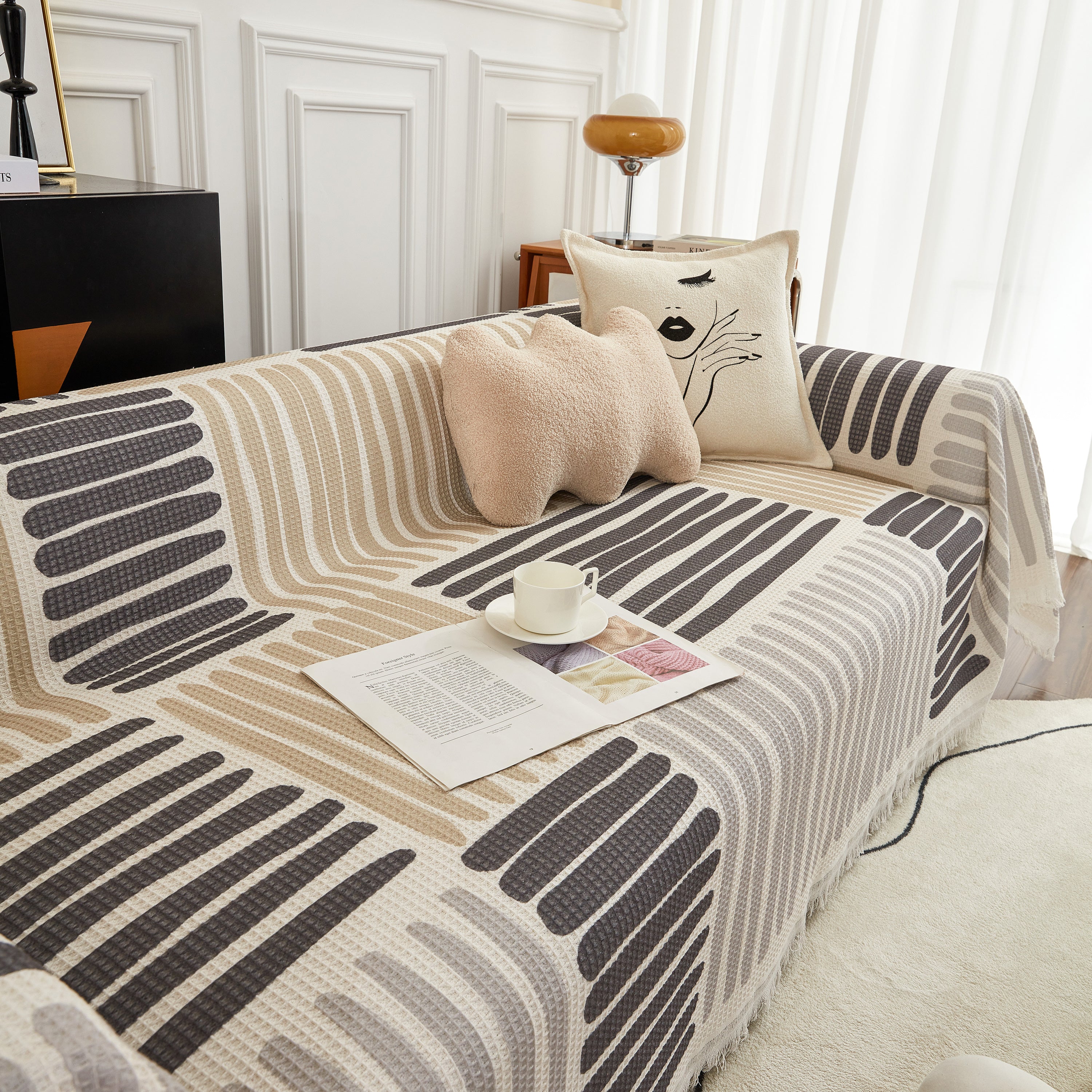 Cotton Sofa Blanket Cover, Throw Blanket Couch Protector, Extra Large Blanket To Cover Couch
