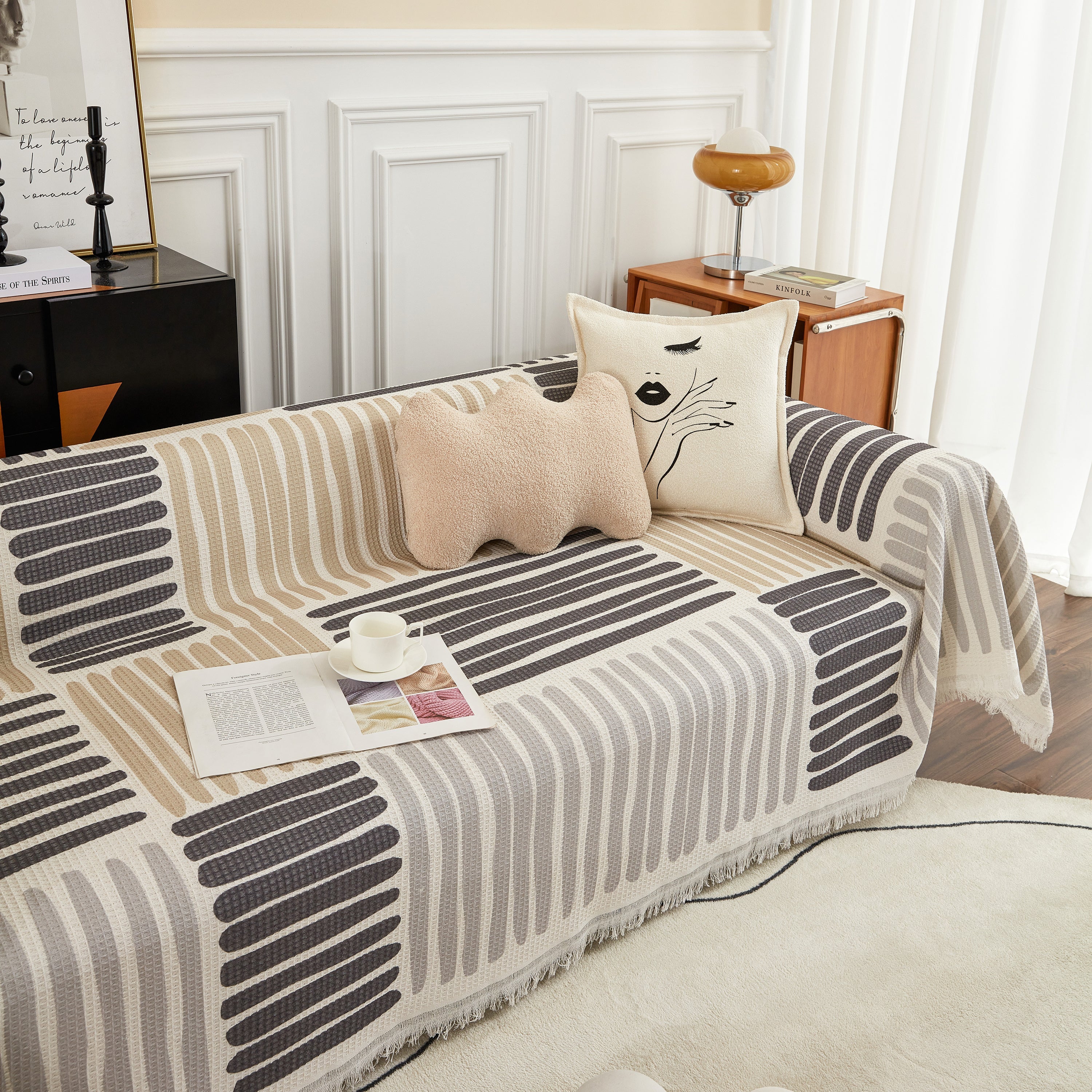 Cotton Sofa Blanket Cover, Throw Blanket Couch Protector, Extra Large Blanket To Cover Couch