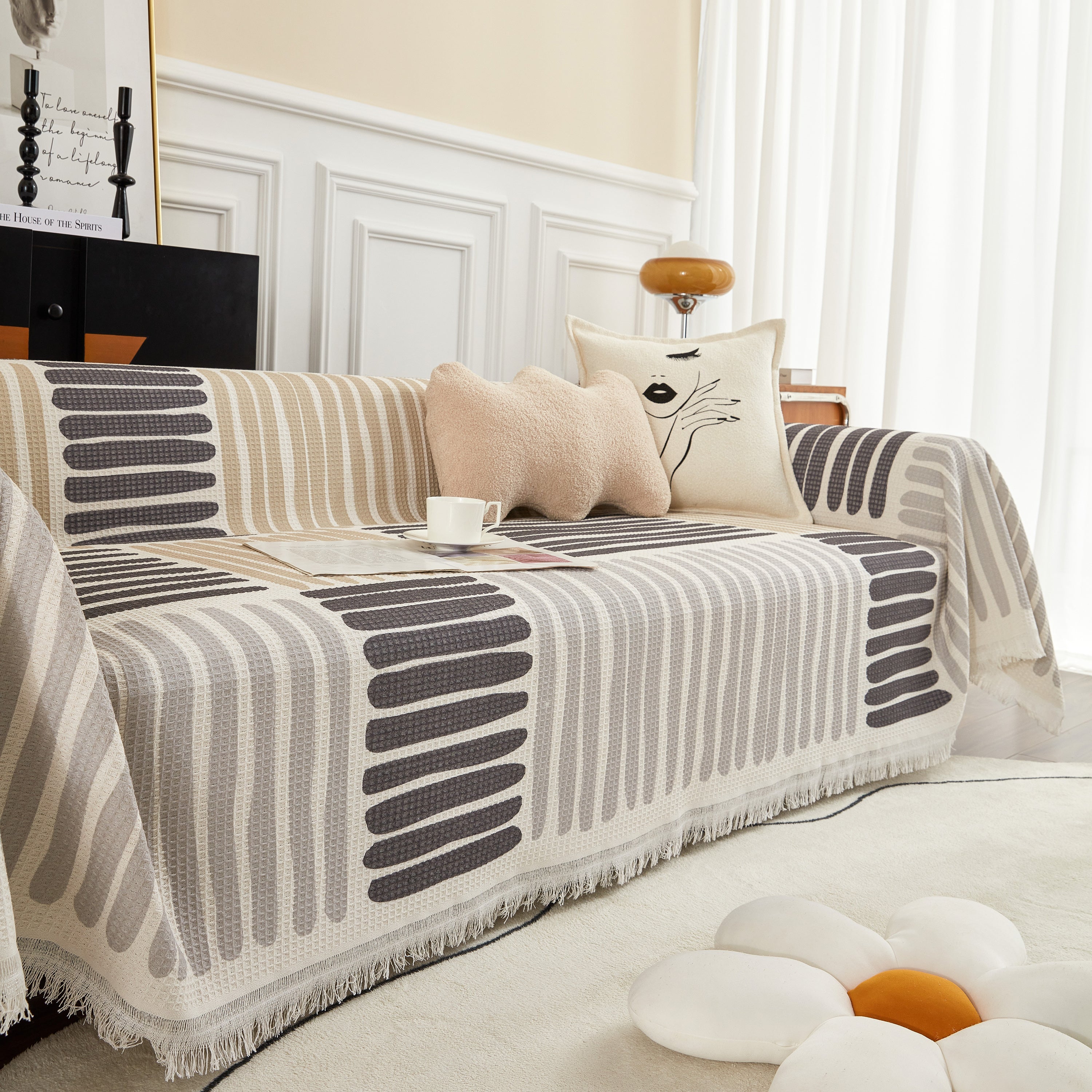 Cotton Sofa Blanket Cover, Throw Blanket Couch Protector, Extra Large Blanket To Cover Couch