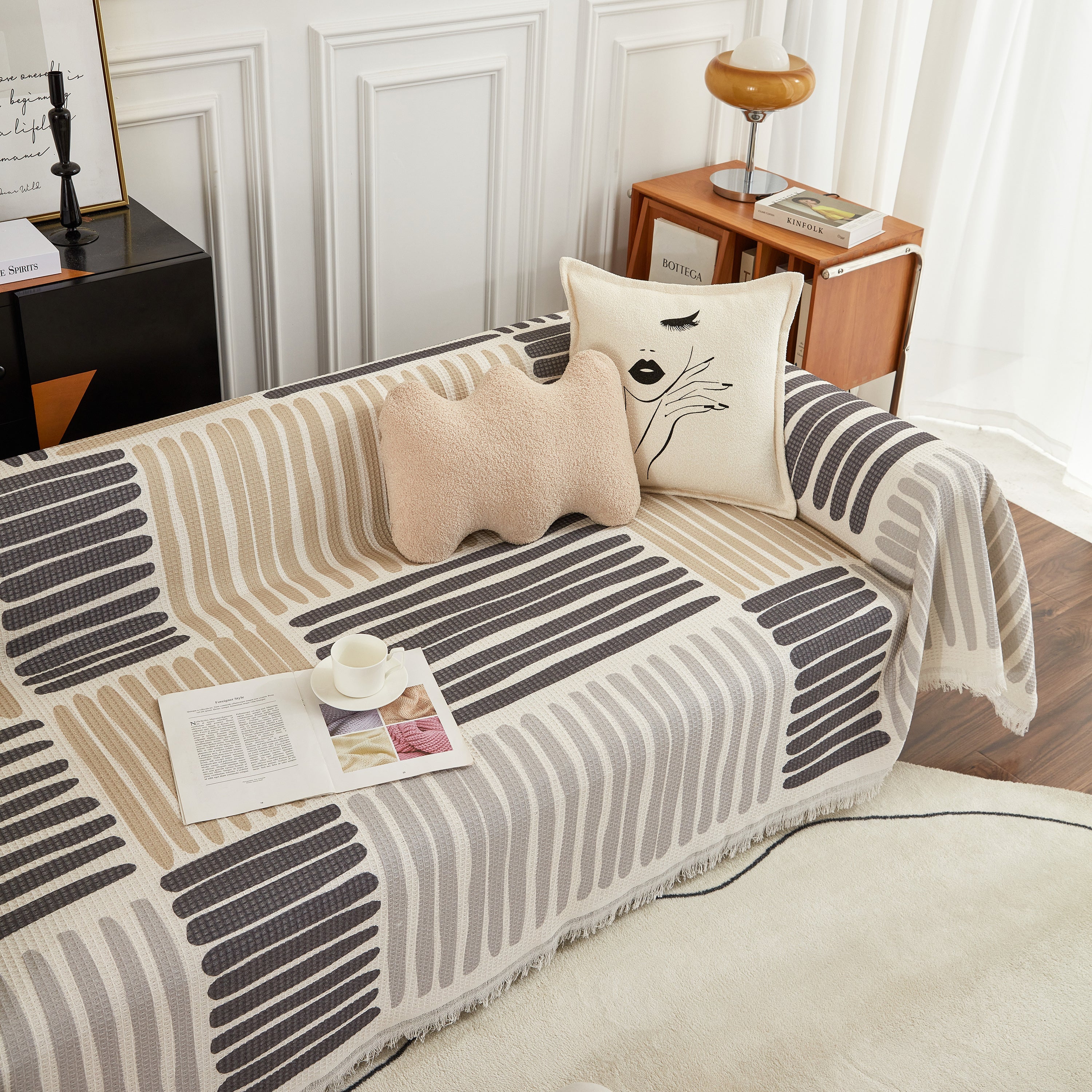 Cotton Sofa Blanket Cover, Throw Blanket Couch Protector, Extra Large Blanket To Cover Couch