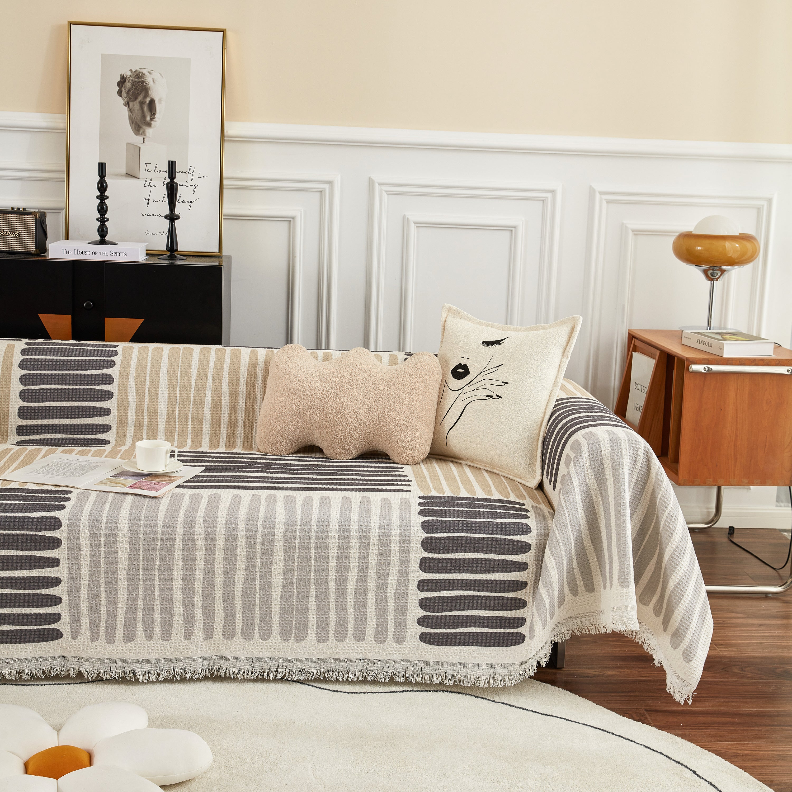 Cotton Sofa Blanket Cover, Throw Blanket Couch Protector, Extra Large Blanket To Cover Couch