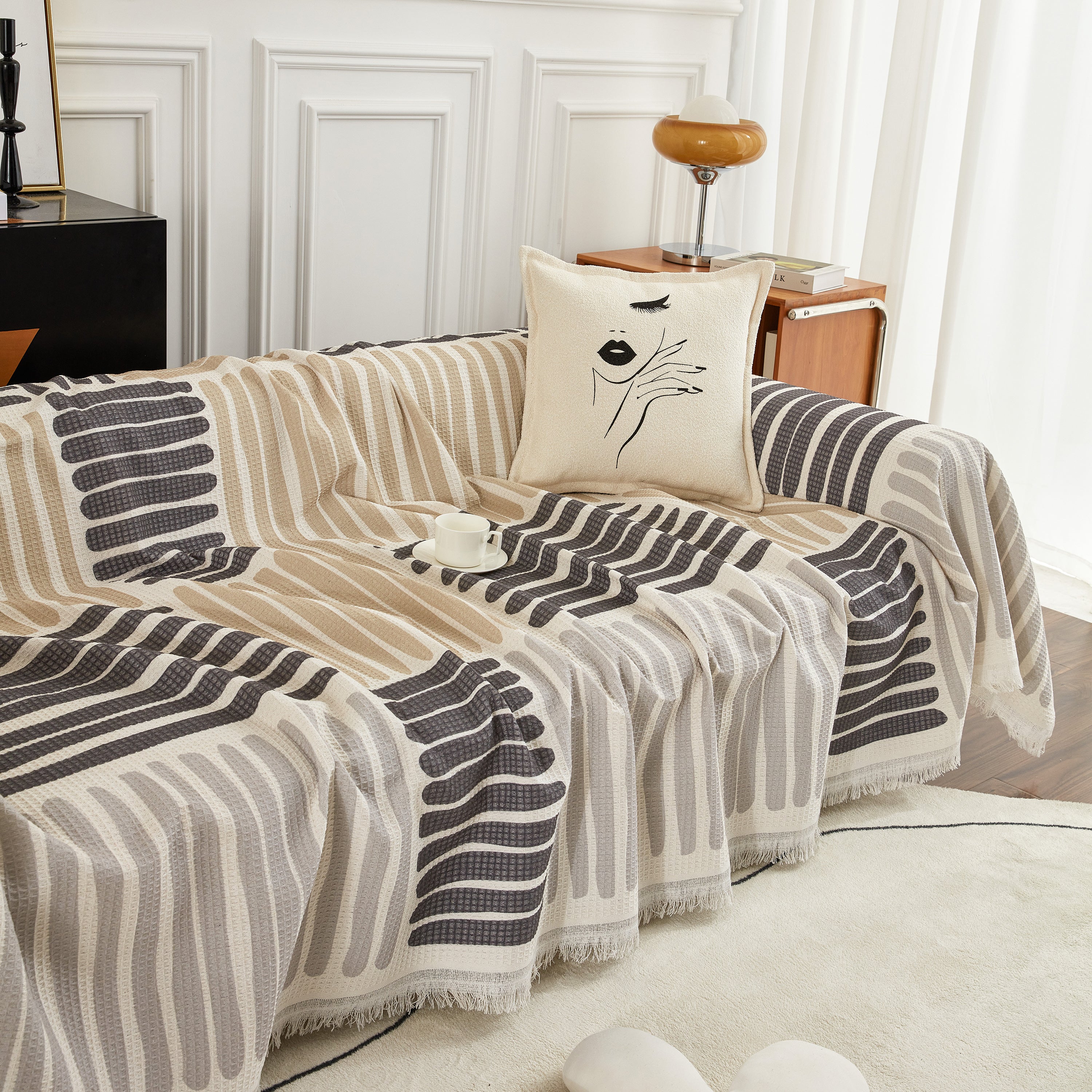 Cotton Sofa Blanket Cover, Throw Blanket Couch Protector, Extra Large Blanket To Cover Couch