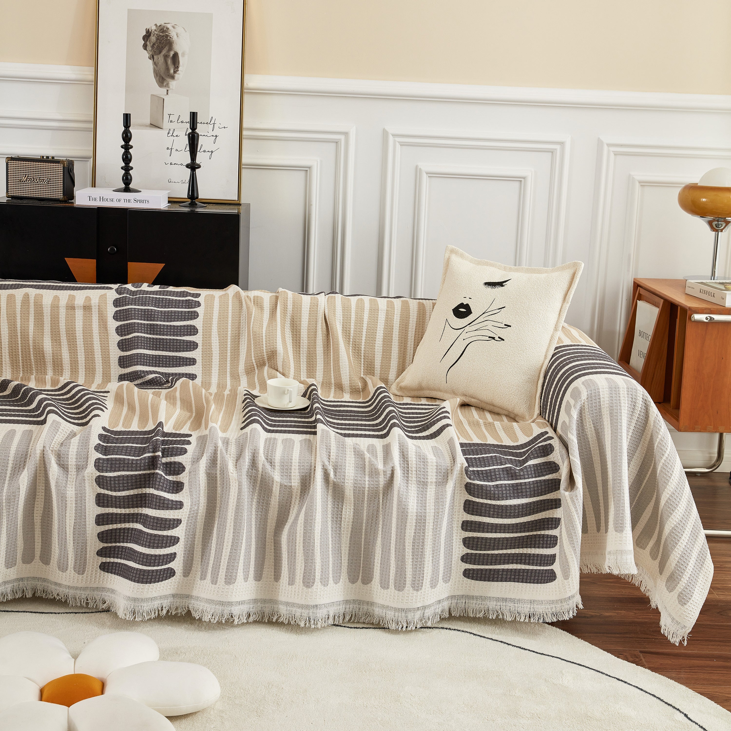 Cotton Sofa Blanket Cover, Throw Blanket Couch Protector, Extra Large Blanket To Cover Couch