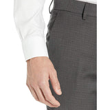 Kenneth Cole Reaction Men's Stretch Micro Check Houndstooth Skinny Fit Flat Front Dress Pants Gray Size 34X32