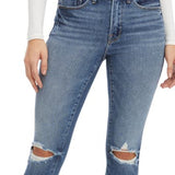 Good American Women's Black High Rise Destroyed Stovepipe Jeans Size M