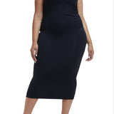 Good American Black Body-Con Midi Dress, Sleeveless Turtleneck, Size 3