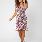 Leota Women's Brandy Dress in Brushstroke Leopard Fruit