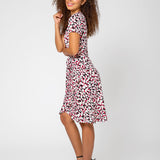 Leota Women's Brandy Dress in Brushstroke Leopard Fruit