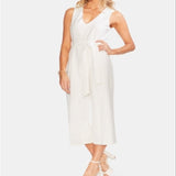 Vince Camuto Women's Belted Cropped Jumpsuit White Size 4