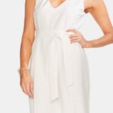 Vince Camuto Women's Belted Cropped Jumpsuit White Size 4