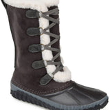 Journee Collection Women's Two Toned Insulated Waterproof Round Toe Lace Up Snow Boots Gray Size 10 M