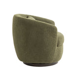 Upholstered Swivel Barrel Chair with Metal Base and Storage