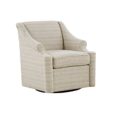 Upholstered Swivel Chair with Recessed Arms and Tight Back