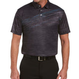 PGA Tour Men's Textured Polo Shirt Black Size Medium