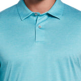 PGA Tour Men's Space Dye Texture Golf Polo Shirt Blue Size Medium