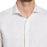 Cubavera Men's Woven Linen Button Down Shirt White Size XX-Large