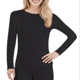 Cuddl Duds Women's Climatesmart Long Sleeve Crewneck Top Black Size Medium