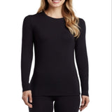 Cuddl Duds Women's Softwear Long Sleeve Crewneck Top Black Size X-Small