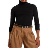 Donni Ribbed Jersey Turtleneck Top