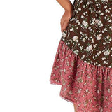 Bar III Women's Asymmetrical One Shoulder Ruffled Dress Brown Size X-Small