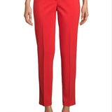 Anne Klein Women's Cotton Blend Double Weave Pant Red Size 14