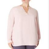 Anne Klein Women's Split Neck Blouse Pink Size 0X