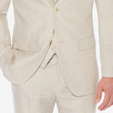 Perry Ellis Portfolio Men's Herringbone Linen Blazer Brown Size 42
