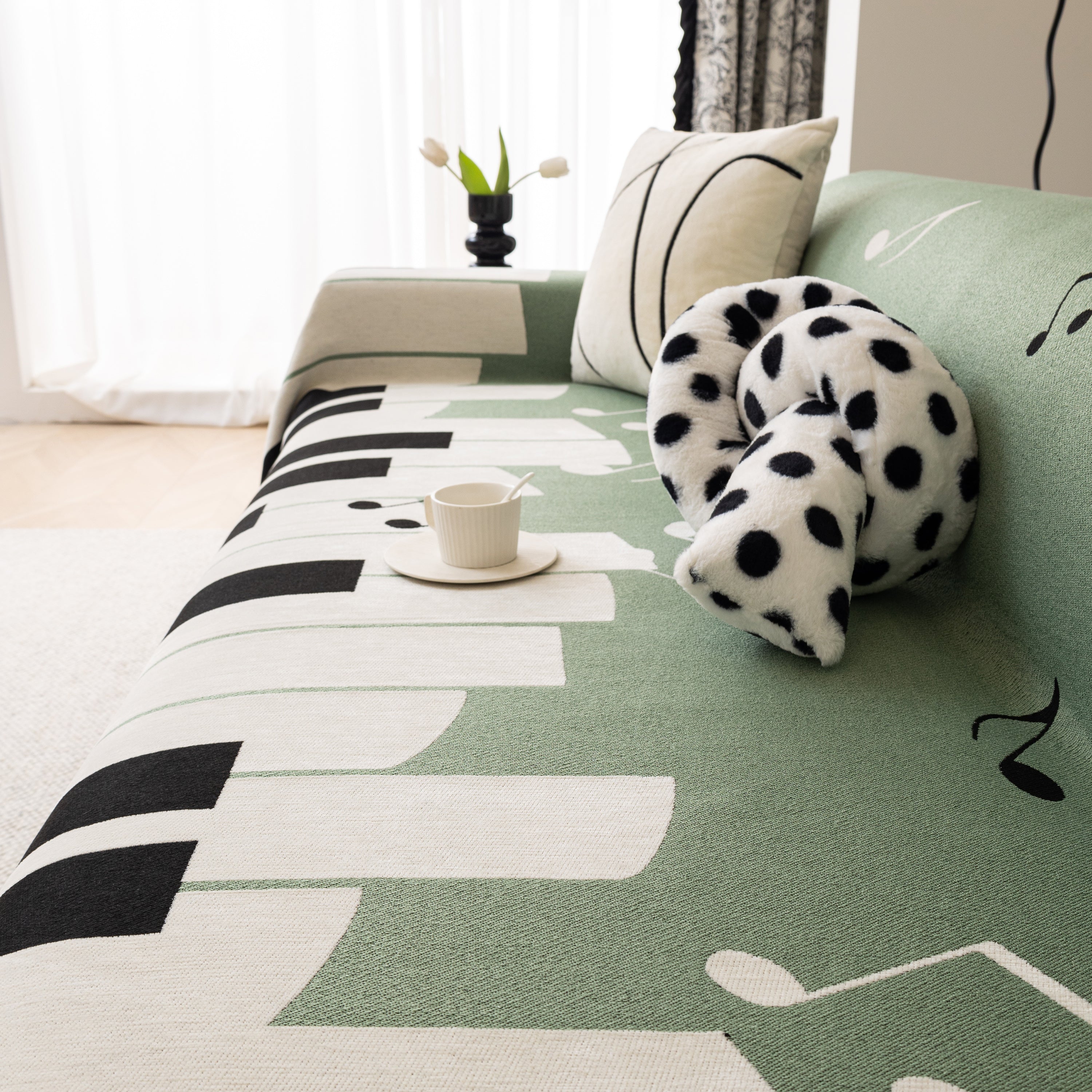 Cozy Chenille Dynamic Notes Sectional Couch Cover Blanket, Perfect Couch Throw Covers For Pets