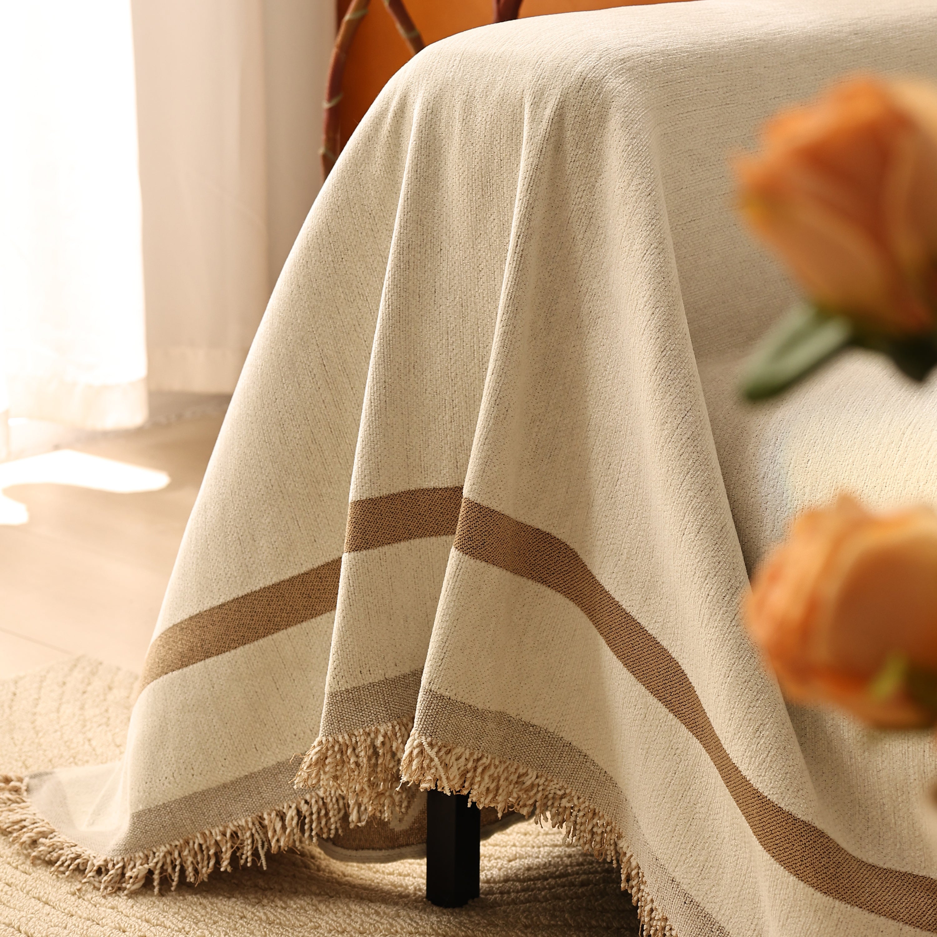 Butterfly Jacquard Soft Couch Blankets Cover For Couch Reversible Modern Sofa Slipcover Throw Covers